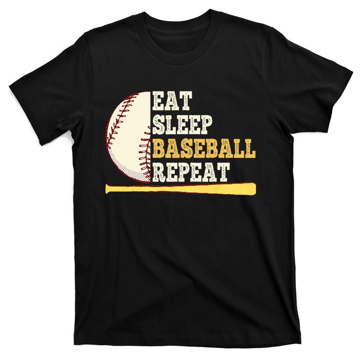 Eat Sleep Baseball Repeat Funny Baseball Player Sport T-Shirt