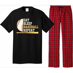 Eat Sleep Baseball Repeat Funny Baseball Player Sport Pajama Set