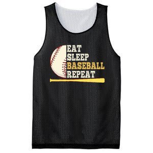 Eat Sleep Baseball Repeat Funny Baseball Player Sport Mesh Reversible Basketball Jersey Tank