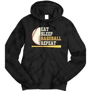 Eat Sleep Baseball Repeat Funny Baseball Player Sport Tie Dye Hoodie