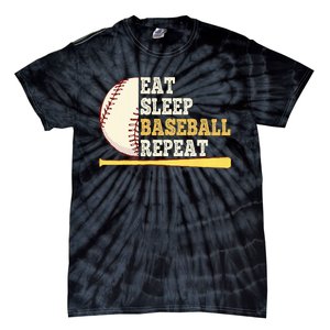 Eat Sleep Baseball Repeat Funny Baseball Player Sport Tie-Dye T-Shirt