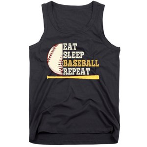 Eat Sleep Baseball Repeat Funny Baseball Player Sport Tank Top