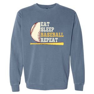 Eat Sleep Baseball Repeat Funny Baseball Player Sport Garment-Dyed Sweatshirt