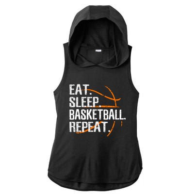 Eat Sleep Basketball Repeat Funny Gift For Basketball Lover Gift Ladies PosiCharge Tri-Blend Wicking Draft Hoodie Tank