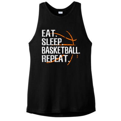 Eat Sleep Basketball Repeat Funny Gift For Basketball Lover Gift Ladies PosiCharge Tri-Blend Wicking Tank