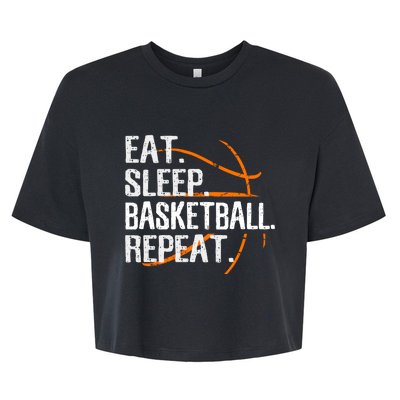 Eat Sleep Basketball Repeat Funny Gift For Basketball Lover Gift Bella+Canvas Jersey Crop Tee