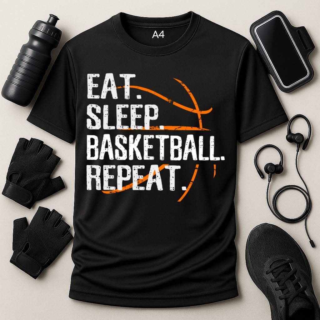 Eat Sleep Basketball Repeat Funny Gift For Basketball Lover Gift Cooling Performance Crew T-Shirt