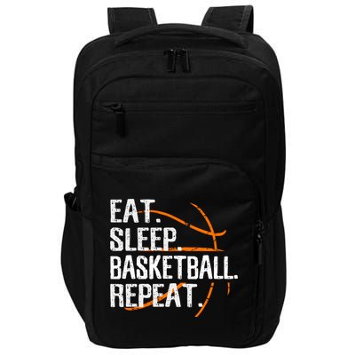 Eat Sleep Basketball Repeat Funny Gift For Basketball Lover Gift Impact Tech Backpack