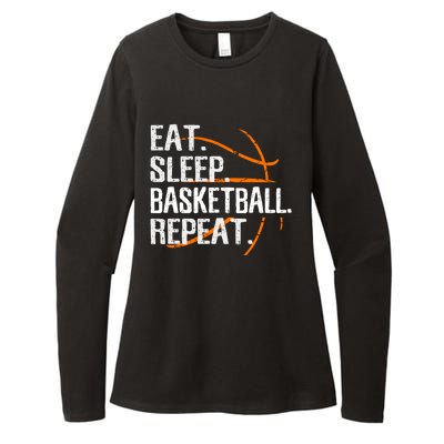 Eat Sleep Basketball Repeat Funny Gift For Basketball Lover Gift Womens CVC Long Sleeve Shirt