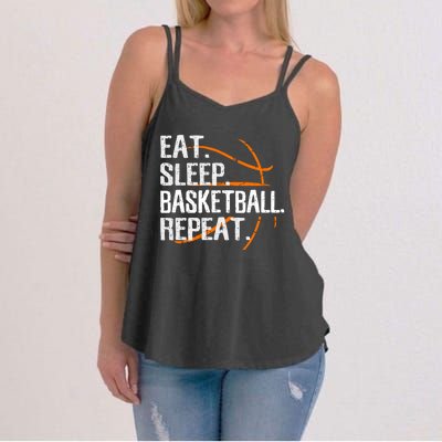 Eat Sleep Basketball Repeat Funny Gift For Basketball Lover Gift Women's Strappy Tank