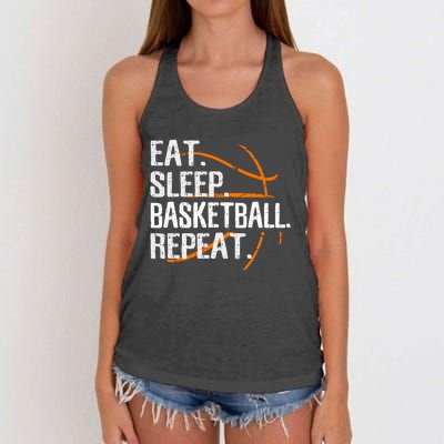 Eat Sleep Basketball Repeat Funny Gift For Basketball Lover Gift Women's Knotted Racerback Tank