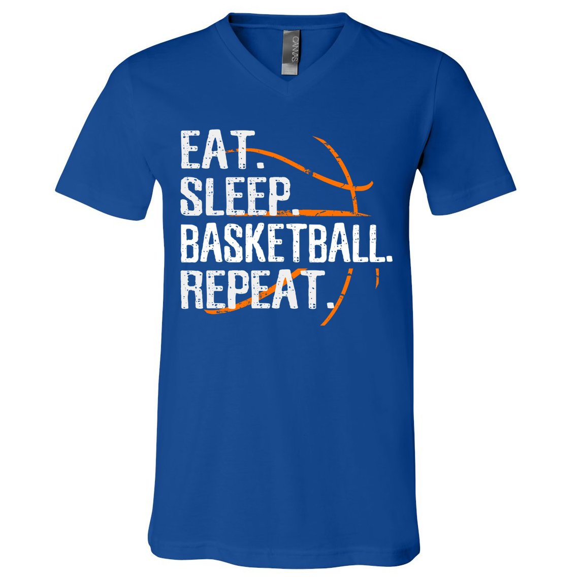Eat Sleep Basketball Repeat Funny Gift For Basketball Lover Gift V-Neck T-Shirt