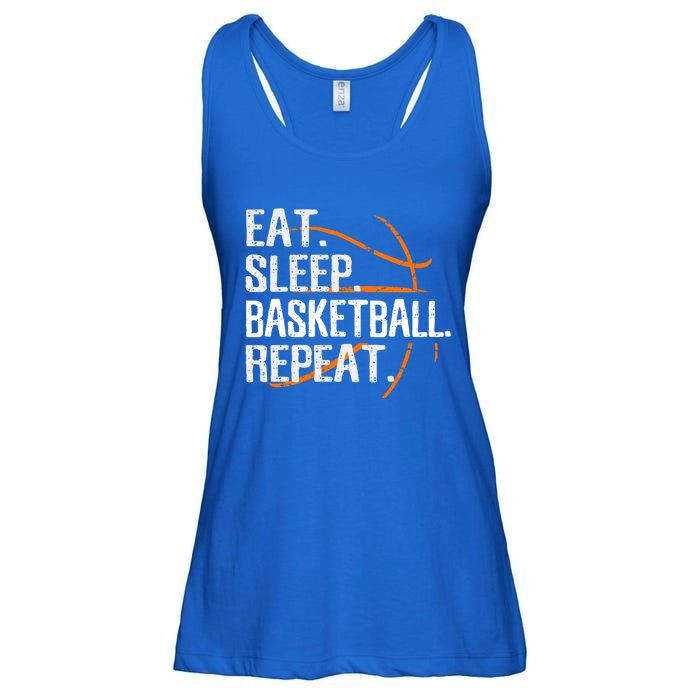 Eat Sleep Basketball Repeat Funny Gift For Basketball Lover Gift Ladies Essential Flowy Tank