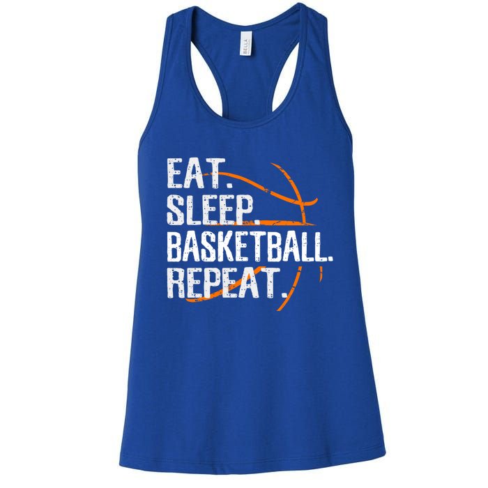 Eat Sleep Basketball Repeat Funny Gift For Basketball Lover Gift Women's Racerback Tank