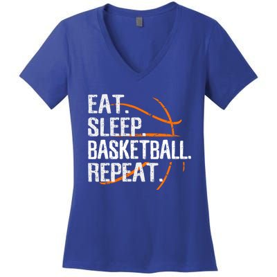 Eat Sleep Basketball Repeat Funny Gift For Basketball Lover Gift Women's V-Neck T-Shirt