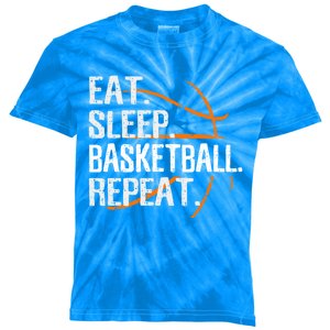 Eat Sleep Basketball Repeat Funny Gift For Basketball Lover Gift Kids Tie-Dye T-Shirt