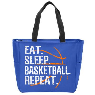 Eat Sleep Basketball Repeat Funny Gift For Basketball Lover Gift Zip Tote Bag