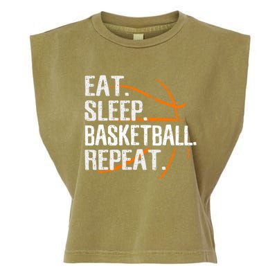 Eat Sleep Basketball Repeat Funny Gift For Basketball Lover Gift Garment-Dyed Women's Muscle Tee