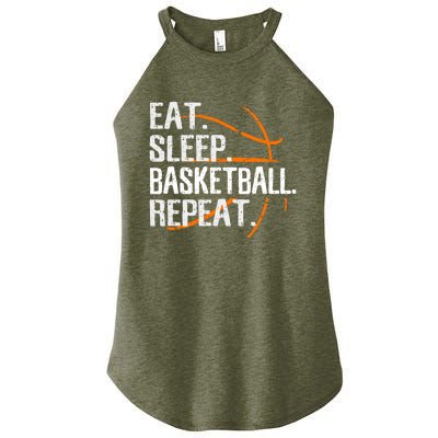 Eat Sleep Basketball Repeat Funny Gift For Basketball Lover Gift Women's Perfect Tri Rocker Tank