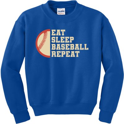 Eat Sleep Baseball Repeat Baseball Player Cute Gift Kids Sweatshirt