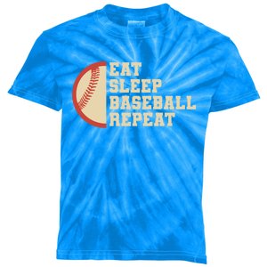 Eat Sleep Baseball Repeat Baseball Player Cute Gift Kids Tie-Dye T-Shirt