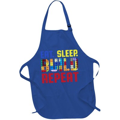 Eat Sleep Build Repeat Building Funny Builders Cool Gift Full-Length Apron With Pockets