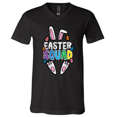 Easter Squad Bunny Rabbit Matching Crew V-Neck T-Shirt