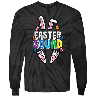 Easter Squad Bunny Rabbit Matching Crew Tie-Dye Long Sleeve Shirt