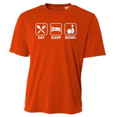 Eat Sleep Bowl Funny Bowling League Christmas Gift Dad Mom Funny Gift Cooling Performance Crew T-Shirt