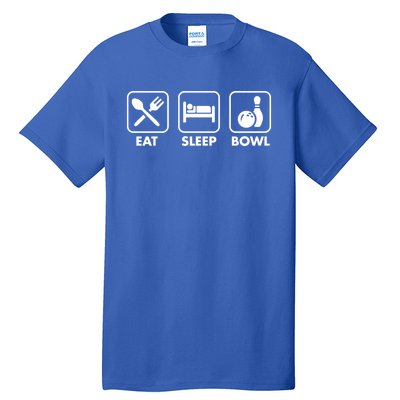 Eat Sleep Bowl Funny Bowling League Christmas Gift Dad Mom Funny Gift Tall T-Shirt