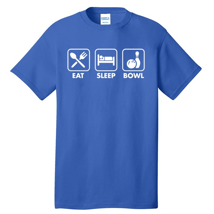 Eat Sleep Bowl Funny Bowling League Christmas Gift Dad Mom Funny Gift Tall T-Shirt