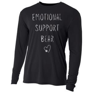 Emotional Support Bear! Heart Paw Print Wrap Hugs Around You Cooling Performance Long Sleeve Crew