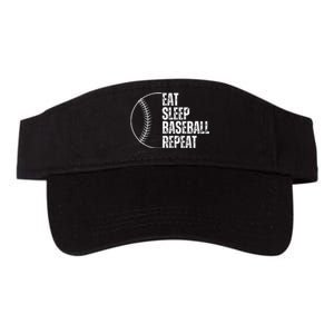 Eat Sleep Baseball Repeat Baseball Player Funny Baseball Valucap Bio-Washed Visor