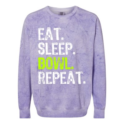 Eat Sleep Bowl Repeat Bowling Bowler Funny Gift Colorblast Crewneck Sweatshirt