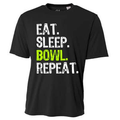 Eat Sleep Bowl Repeat Bowling Bowler Funny Gift Cooling Performance Crew T-Shirt