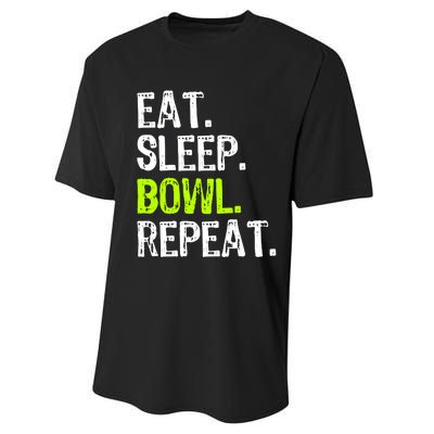 Eat Sleep Bowl Repeat Bowling Bowler Funny Gift Performance Sprint T-Shirt