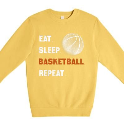 Eat Sleep Basketball Repeat Premium Crewneck Sweatshirt