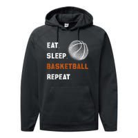 Eat Sleep Basketball Repeat Performance Fleece Hoodie