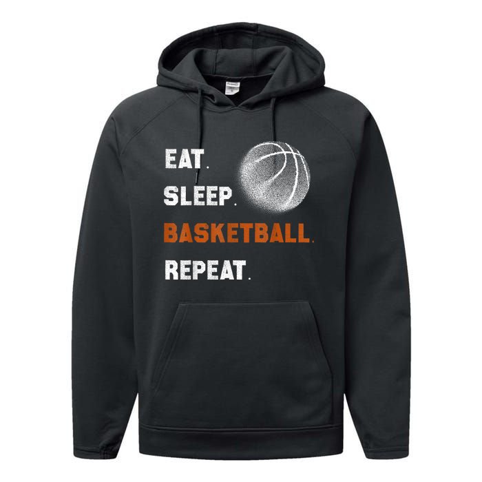 Eat Sleep Basketball Repeat Performance Fleece Hoodie