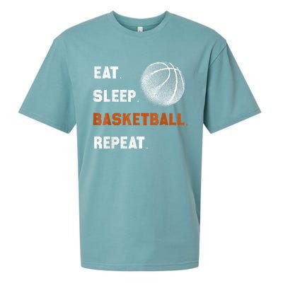 Eat Sleep Basketball Repeat Sueded Cloud Jersey T-Shirt