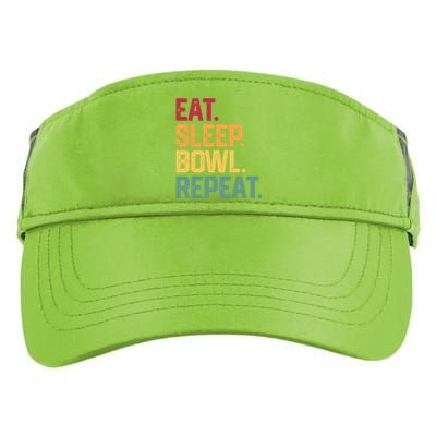 Eat Sleep Bowl Repeat Bowling FatherS Day Gift Papa Dad Gift Adult Drive Performance Visor