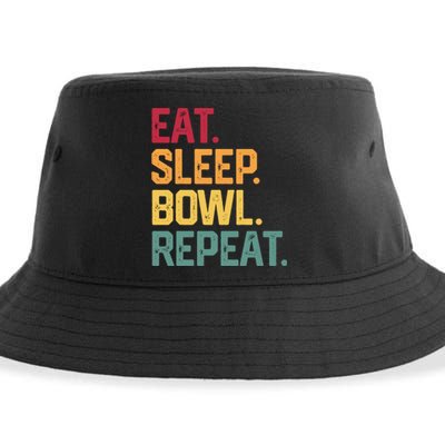 Eat Sleep Bowl Repeat Bowling FatherS Day Gift Papa Dad Gift Sustainable Bucket Hat