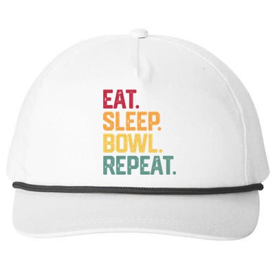 Eat Sleep Bowl Repeat Bowling FatherS Day Gift Papa Dad Gift Snapback Five-Panel Rope Hat