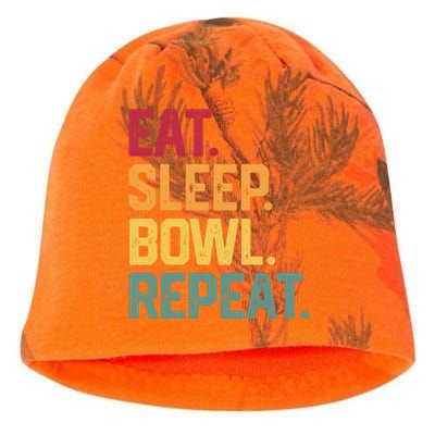 Eat Sleep Bowl Repeat Bowling FatherS Day Gift Papa Dad Gift Kati - Camo Knit Beanie