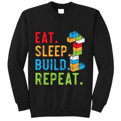 Eat Sleep Build Repeat Master Builder Bricks Blocks Sweatshirt