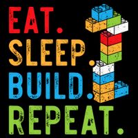 Eat Sleep Build Repeat Master Builder Bricks Blocks Mousepad
