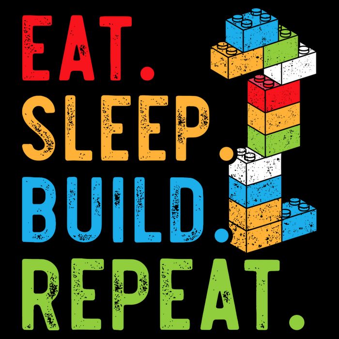Eat Sleep Build Repeat Master Builder Bricks Blocks Mousepad