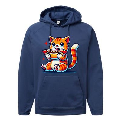 Eating Sausage Bun Kitten Lover Patty Chubby Cute Cat Performance Fleece Hoodie