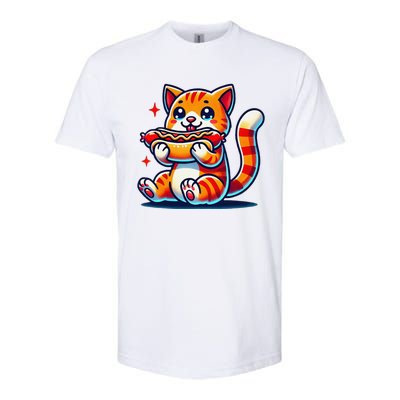 Eating Sausage Bun Kitten Lover Patty Chubby Cute Cat Softstyle® CVC T-Shirt