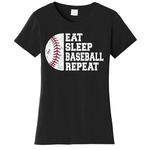 Eat Sleep Baseball Repeat Baseball Player Funny Baseball Women's T-Shirt